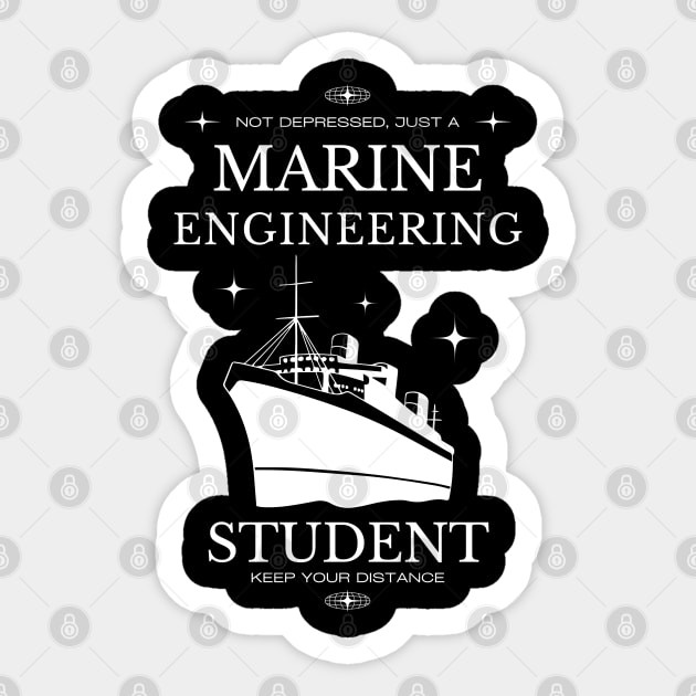 Marine Engineering - Black Version - Engineers Sticker by Millusti